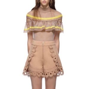 Self Portrait nude and yellow top